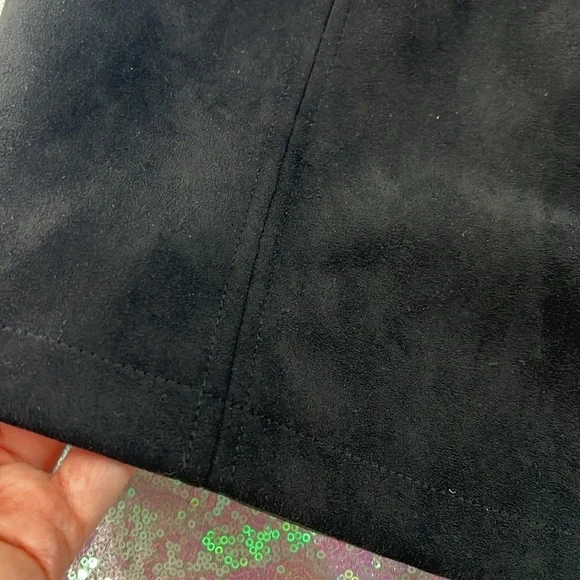 Haute Monde Black A-Line Mini Skirt Cocktail! Velour! With the tag - Picture 6 of 6